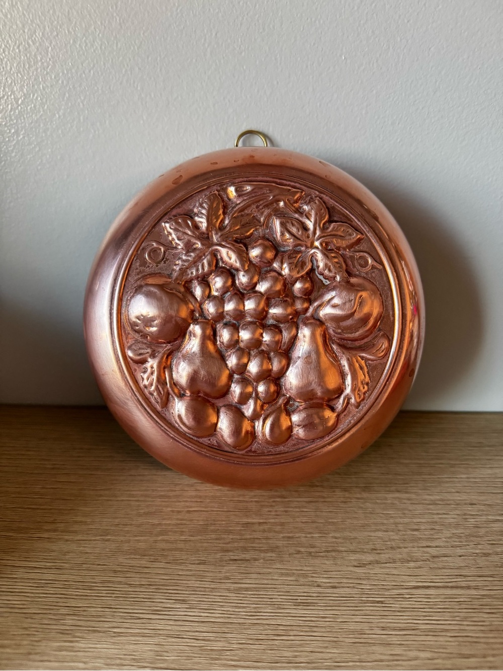 Vintage Copper Fruit Mold Wall Hanging